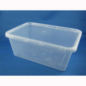 1000ml Rectangular Container + Lid - Packaging Direct