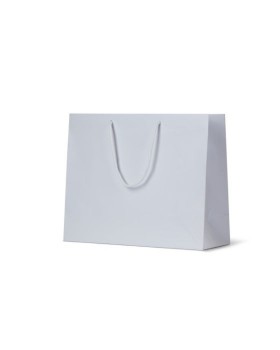 Large Matte Laminated White Paper Bag - Packaging Direct